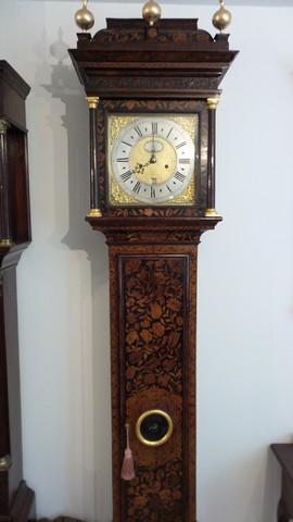 Marquetry clock restored