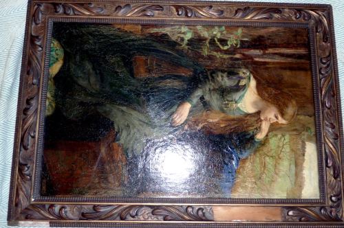 Rosetti period antique painting with damaged frame