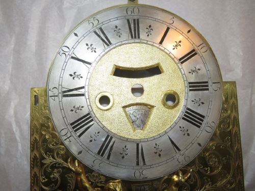 Silvered and gilded French clock dial