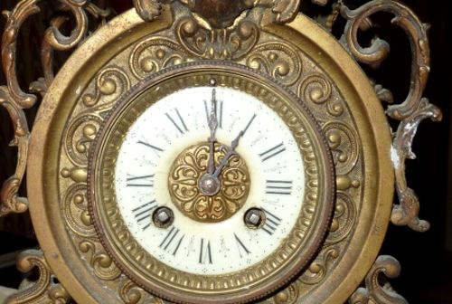 clock dial before restoration