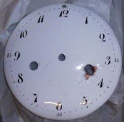 Embassy clock dial before restoration