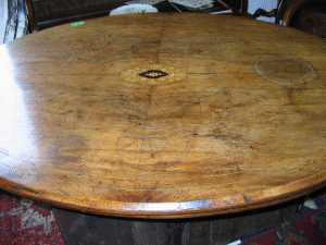 Antique Victorian Walnut table before restoration