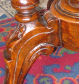 Antique table leg after restoration